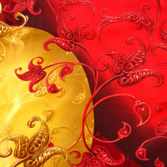 Постельное бельё "Этель шелк 3Д" евро Медальон 200*220 см, 220*240 см, 70*70 см - 2 шт., 50*70 см - 2 шт. 100%п/э