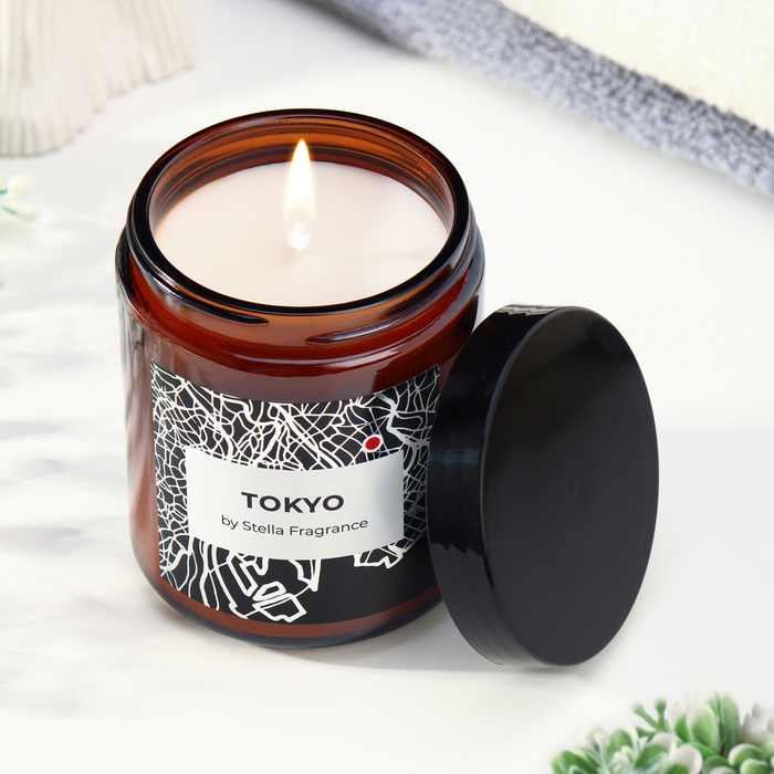 Свеча ароматическая в банке TOKYO, жасмин, роза, 250 г