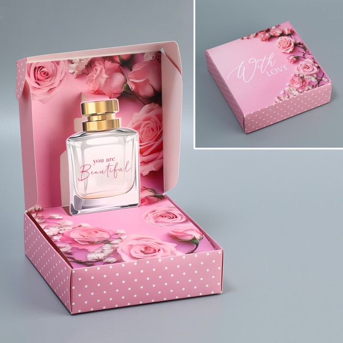

Коробка подарочная складная, упаковка, «With love», 16.5 х 16,5 х 5 см