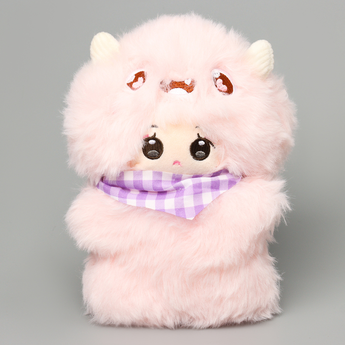 фото Мягкая игрушка «кукла» в костюме монстрика, 22 см, цвет розовый