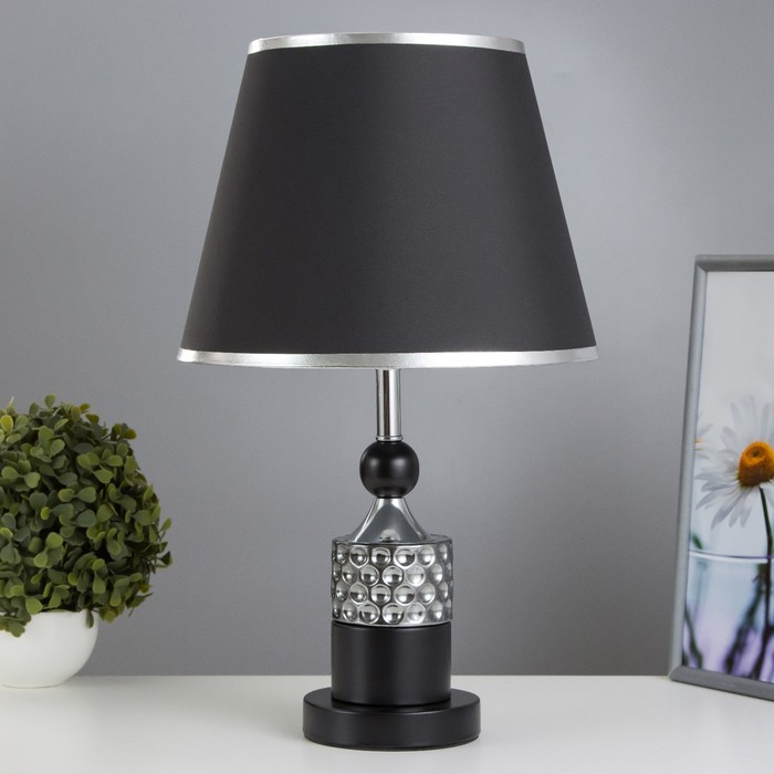 Настольная лампа с подсветкой Жасмин Е27 40Вт черно-хромовый 28х28х45,5 см