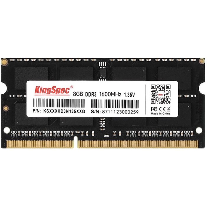 

Модуль памяти DDR3L 8Gb 1600MHz KS1600D3N13508G RTL PC3-12800 CL11 SO-DIMM 204-pin 1.35В