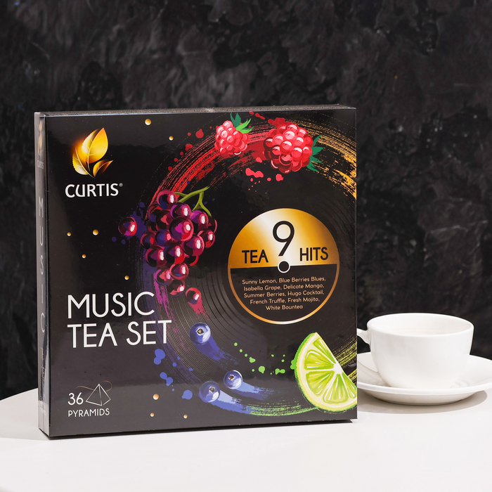 Подарочный набор чая CURTIS Music Tea Set ассорти 9 вкусов 36 шт набор чая в пакетиках ассорти 9 вкусов