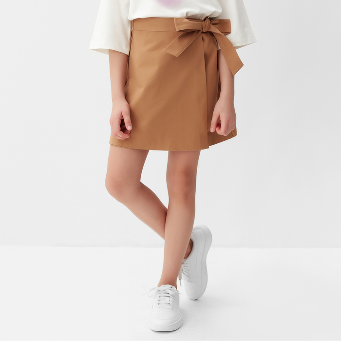 Юбка-шорты для девочки MINAKU, цвет коричневый, рост 104 см юбка шорты minaku размер 104 коричневый