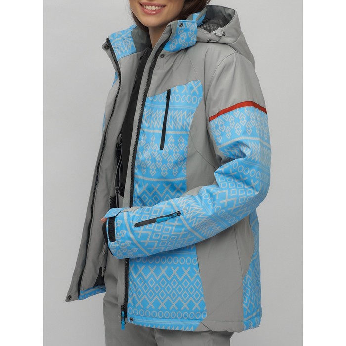 Куртка горнолыжная женская, размер 60, цвет голубой