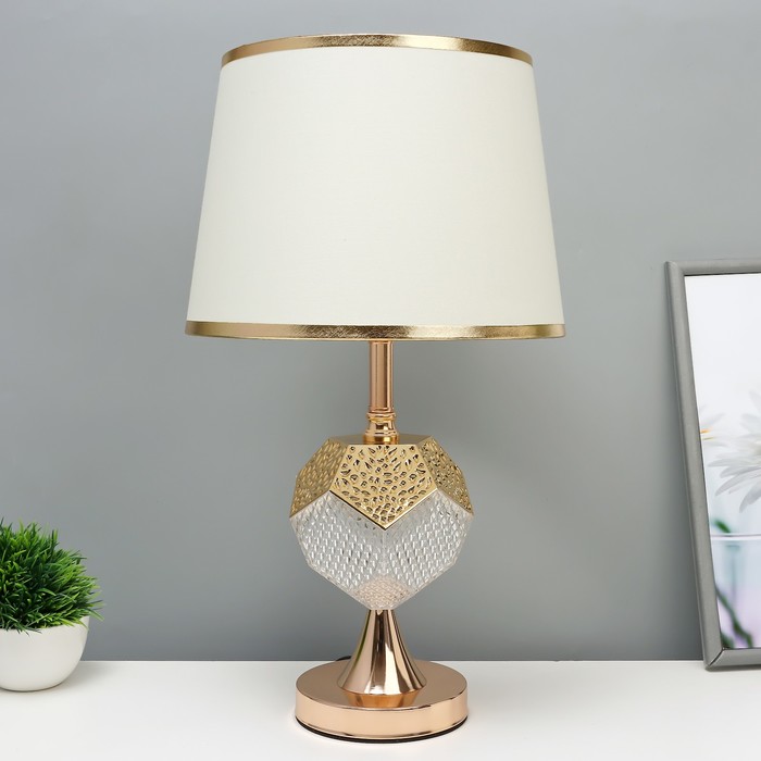 Настольная лампа с подсветкой Джемма Е27 40Вт золото 25х25х45 см