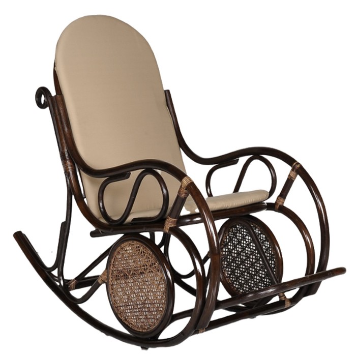 Кресло-качалка Сантьяго каркас коричневый, сиденье бежевое, 131 х 56 х 104 см кресло качалка садовое нарочь 110 х 62 х 94 см каркас черный сиденье серое