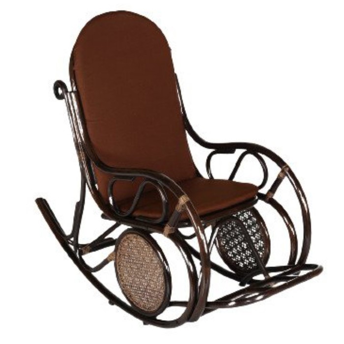 Кресло-качалка Сантьяго каркас коричневый, сиденье коричневое, 140 х 58 х 105 см кресло качалка вращающееся папасан каркас медовый подушка бежевая 110 х 110 х 102 см