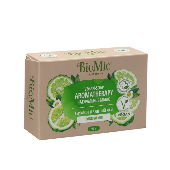 Туалетное мыло BioMio BIO-SOAP Бергамот и зеленый чай, 90 г мыло натуральное biomio vegan soap бергамот и зеленый чай 90 гр 3 упаковки