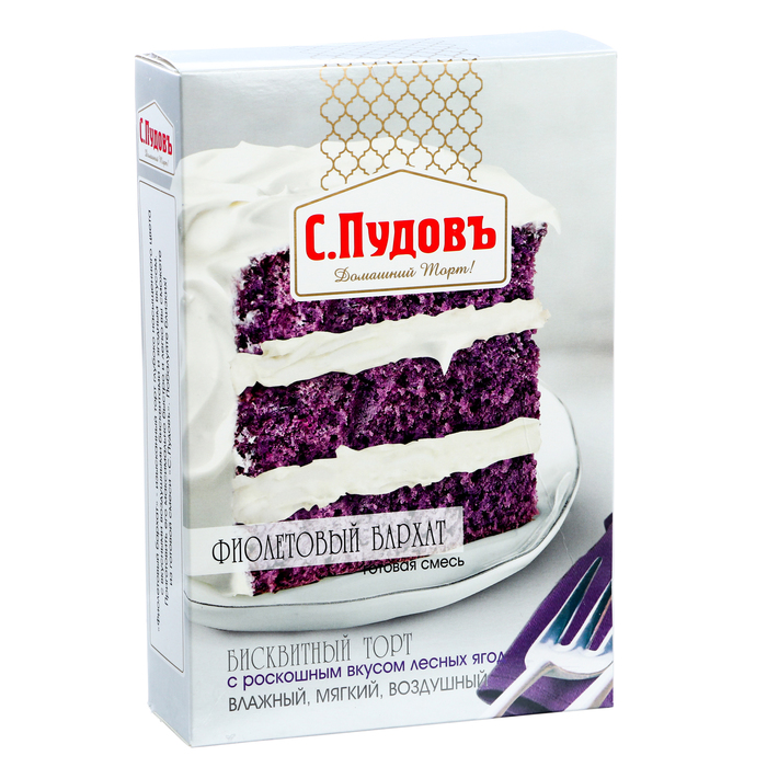 Торт Фиолетовый бархат С.Пудовъ, 400 г торт вафельный шоколадница с арахисом 400 г