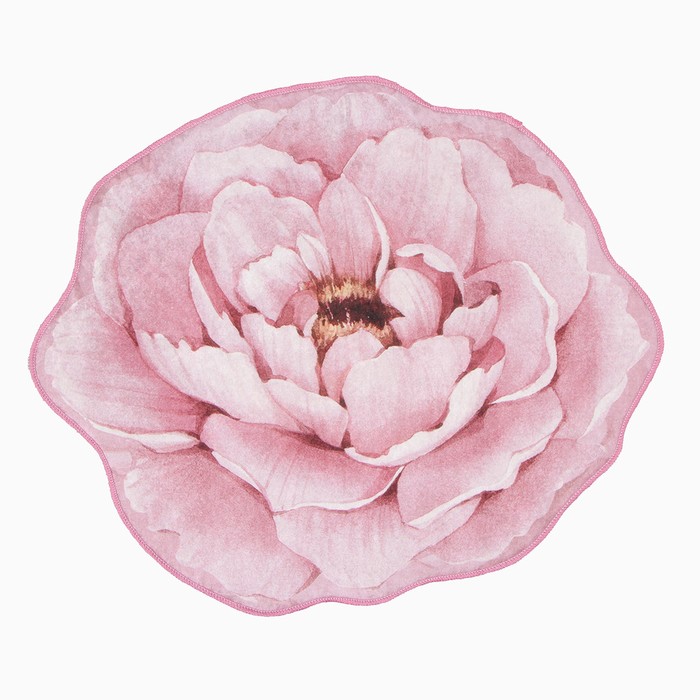 фото Коврик для ванной этель bloom with grace 67х57±2см, 100% п/э, велюр