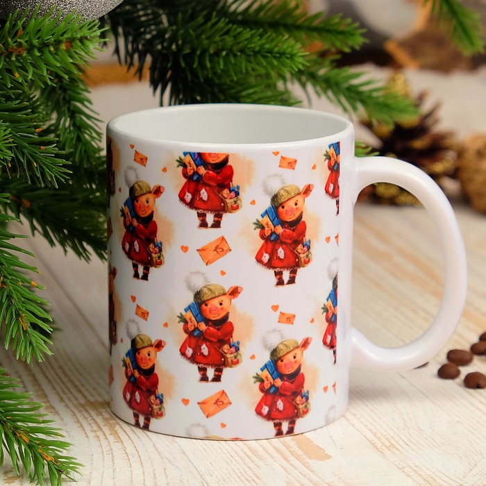 Кружка "С Новым Годом! Красный шарфик" символ года 2019, c нанесением