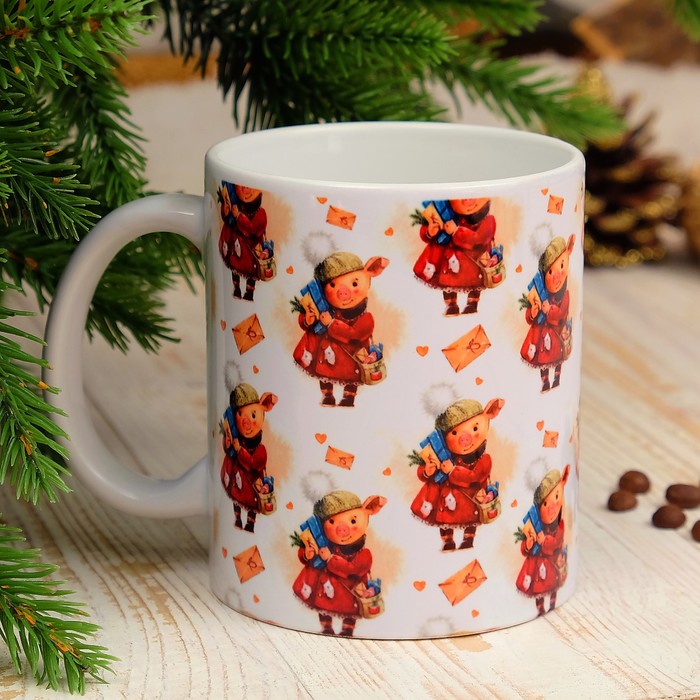 Кружка "С Новым Годом! Красный шарфик" символ года 2019, c нанесением