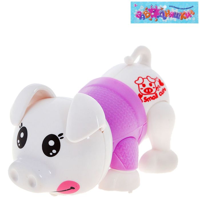 Игрушка заводная "Поросёнок", цвета МИКС