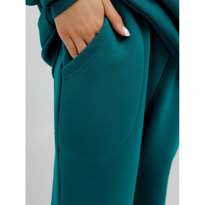 фото Брюки женские с начёсом, размер 48, цвет бирюзовый klery