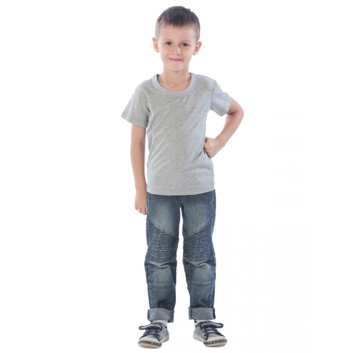 Футболка детская, рост 104 см, цвет серый меланж футболка детская рост 92 см цвет серый меланж