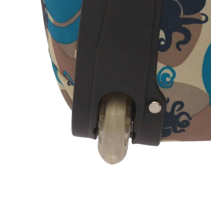 Сумка дорожная "Фауна", 1 отдел, 2 наружных кармана, 2 колеса, выдвижная ручка, серый/синий