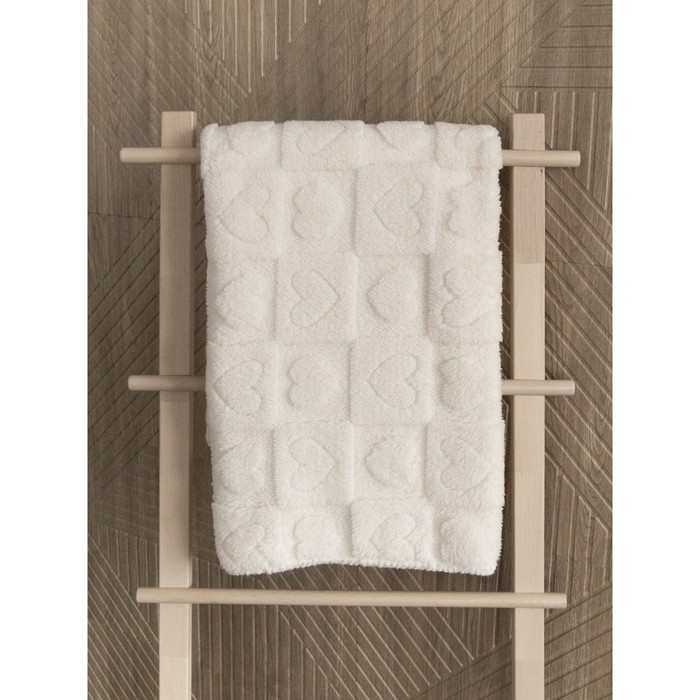 

Плед-покрывало «Сердечки», размер 75х100 см, цвет молочный