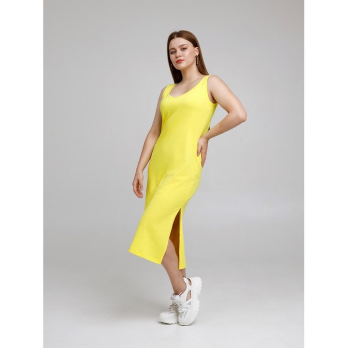Платье женское, размер 46, цвет лимонный