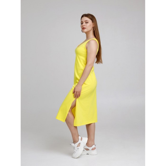 Платье женское, размер 46, цвет лимонный