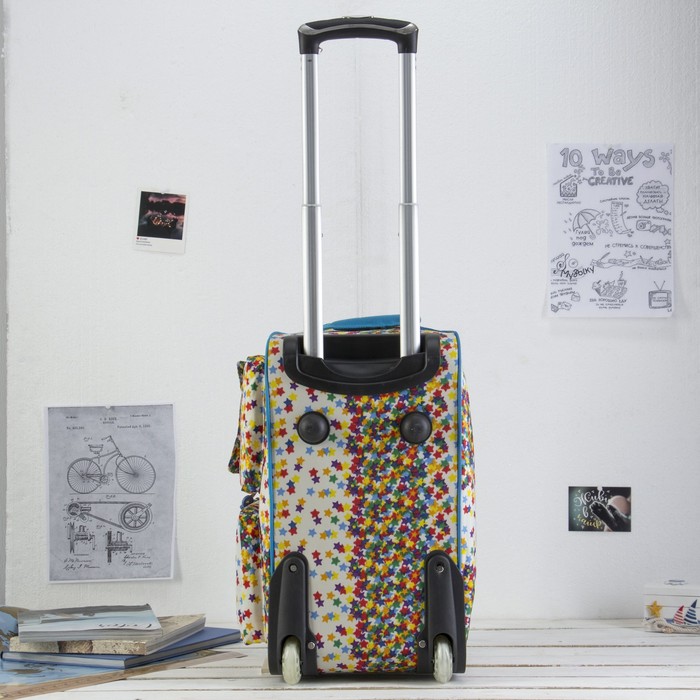 Сумка дорожная "Ассорти", 1 отдел, 4 наружных кармана, 2 колеса - каучук, выдвижная ручка, цвет белый