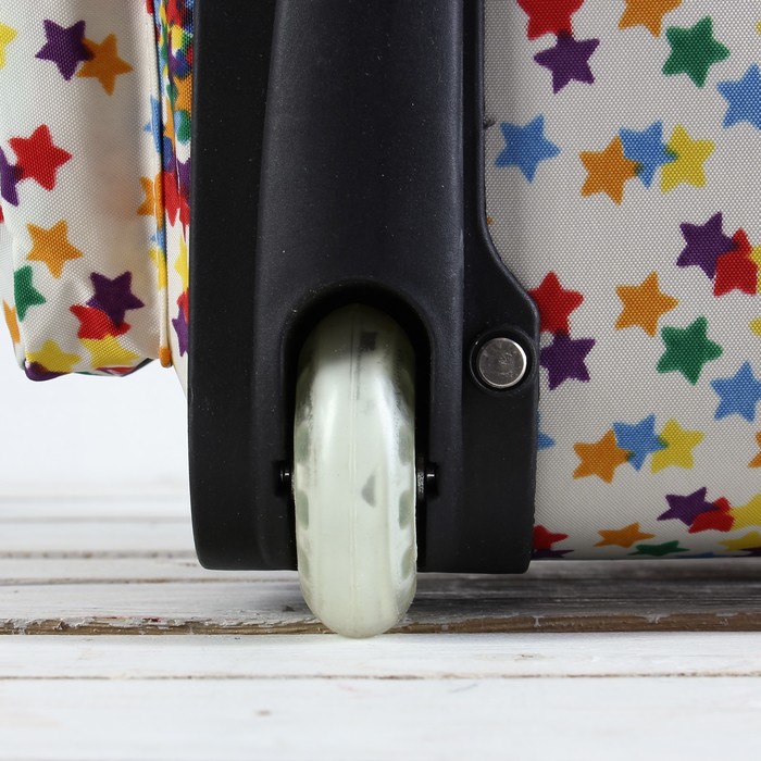 Сумка дорожная "Ассорти", 1 отдел, 4 наружных кармана, 2 колеса - каучук, выдвижная ручка, цвет белый