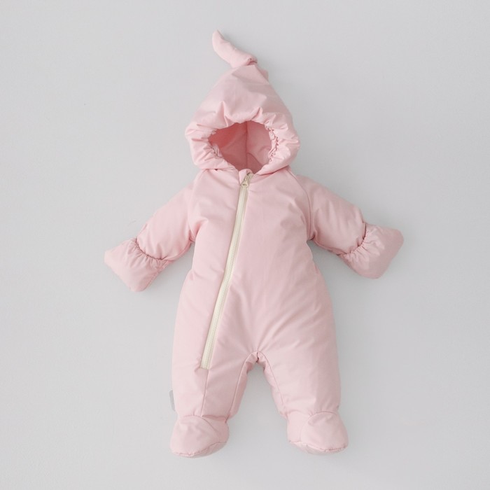 фото Комбинезон демисезонный детский «гномич-1», рост 56-62 см, цвет розовый kinderlitto