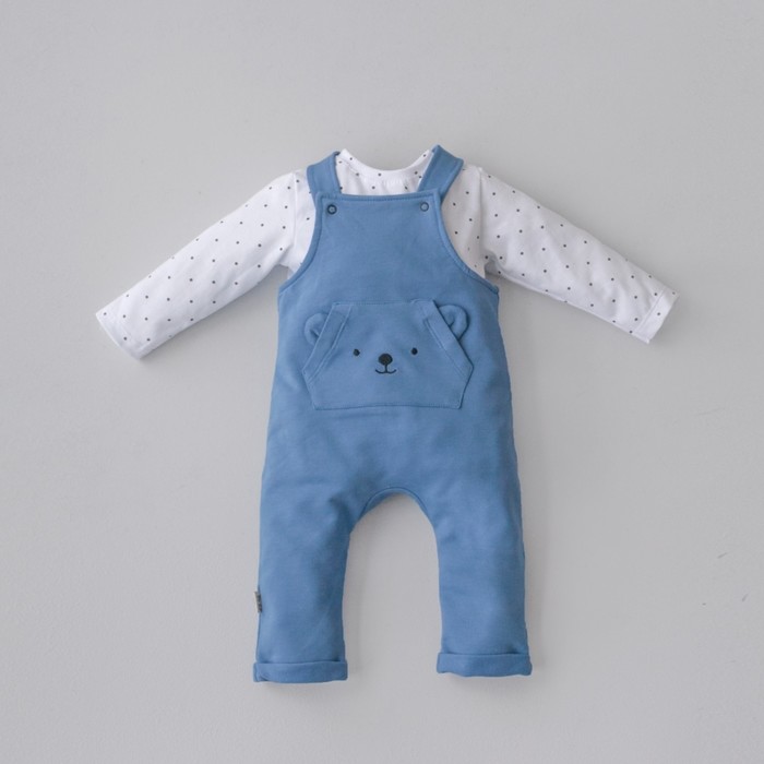 

Комплект детский KinDerLitto «Я гуляю-2», 2 предмета: лонгслив, полукомбинезон, рост 80-86 см, цвет голубой