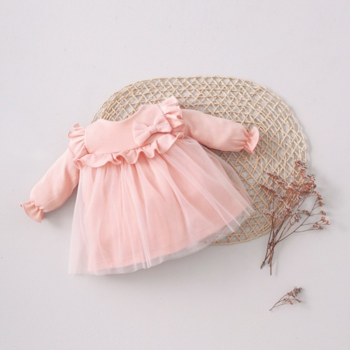 Платье для девочки KinDerLitto «Прованс», рост 62-68 см, цвет светло-розовый