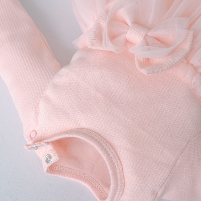Платье-боди с повязкой на голову для девочки «Новый Болеро», рост 56-62 см, цвет светло-розовый   10