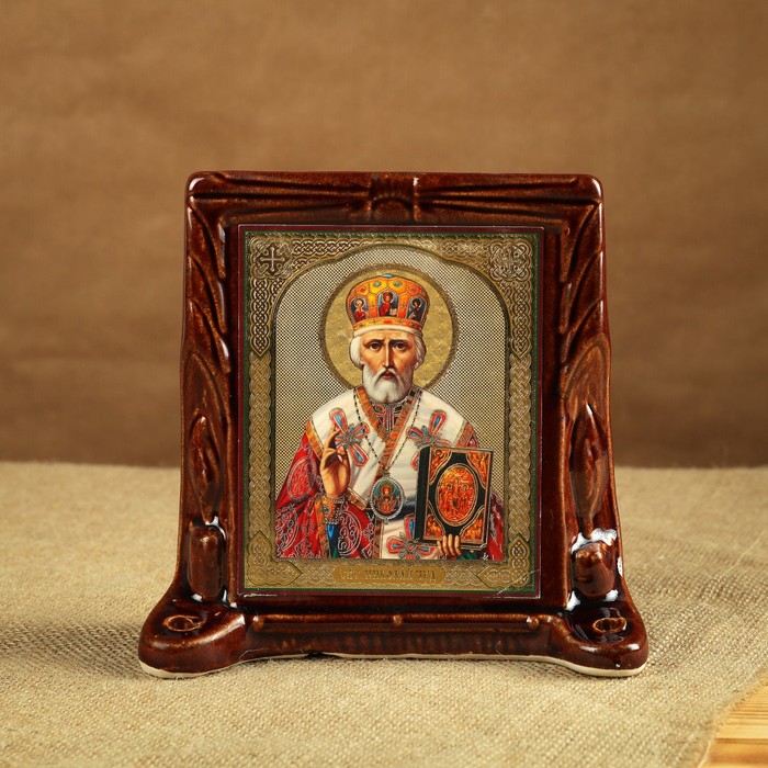 Икона-подсвечник керамическая "Святые", микс