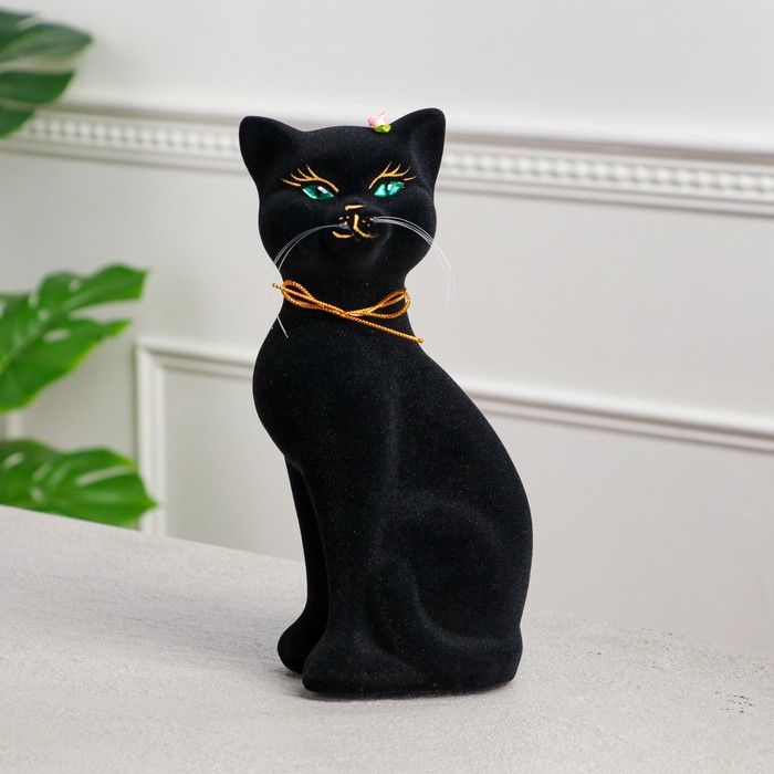 

Копилка "Кошка Даша", флок, чёрная, 26 см