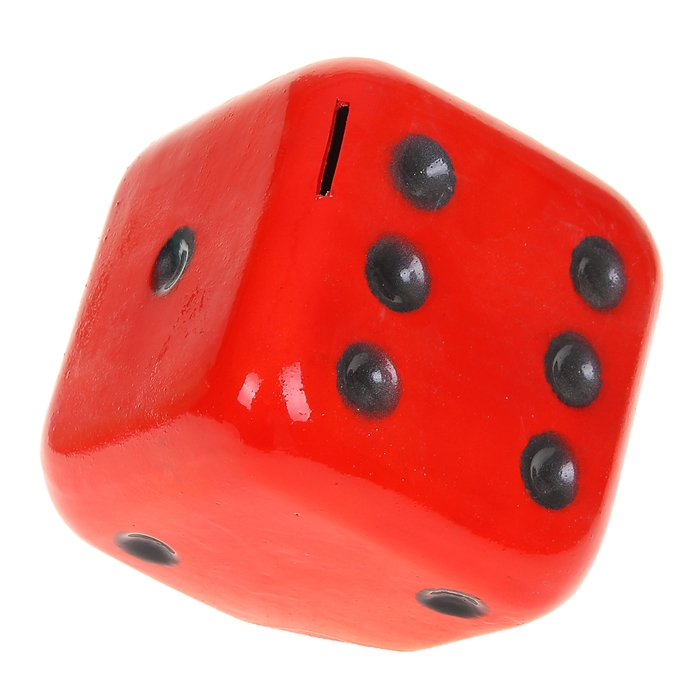 Копилка "Кубик" красная