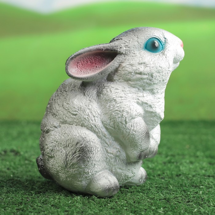 Садовая фигура "Зайчишка" малая, бело-серая