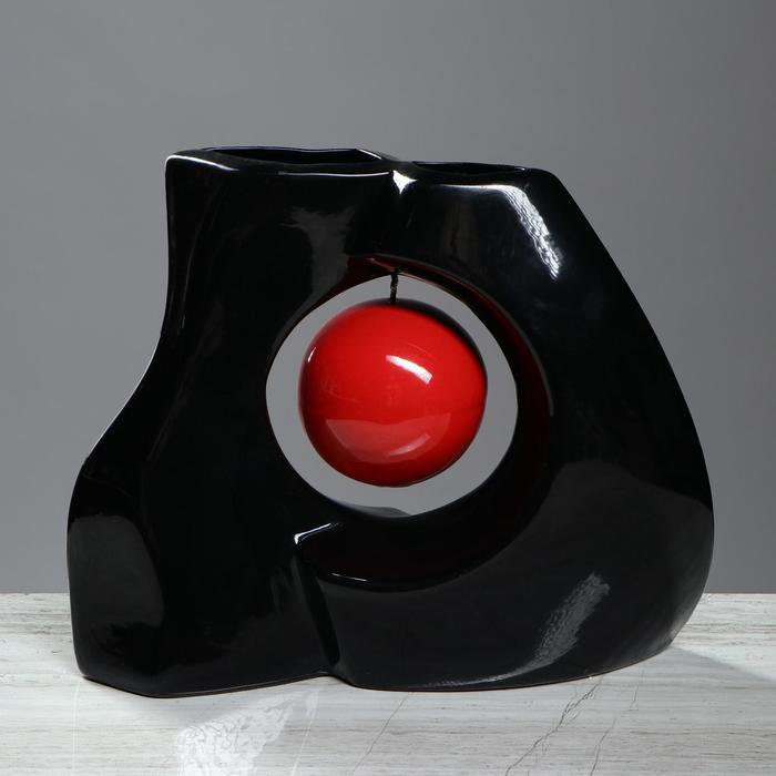 Ваза "Принцип" абстракция, чёрная, глянец