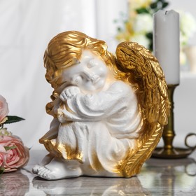 Сувенир 'Спящий ангел' белый с золотом, 26 см Ош