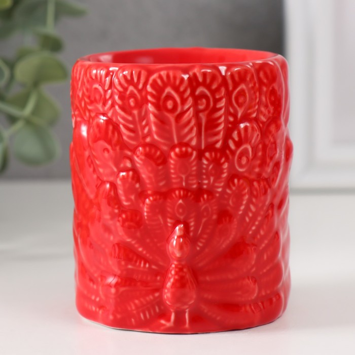 Аромалампа керамика Павлин красная 7х7х8,5 см аромалампа домик 10 см керамика