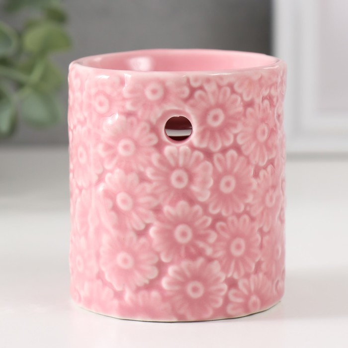 Аромалампа керамика Ромашки розовая 6,7х6,7х7,5 см аромалампа домик 10 см керамика
