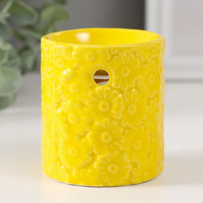 Аромалампа керамика Ромашки жёлтая 6,7х6,7х7,5 см аромалампа домик 10 см керамика
