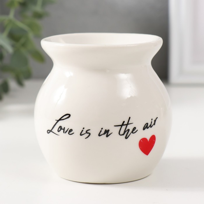 Аромалампа керамика Love is in the air белая 7,2х7,2х7,8 см цена и фото