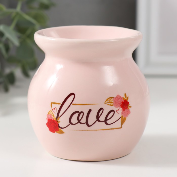 Аромалампа керамика Любовь розовая 7,2х7,2х7,8 см панно именное большая любовь керамика