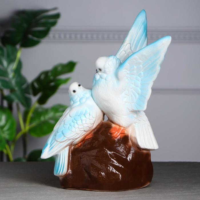 Копилка "Голуби" гипс, голубая