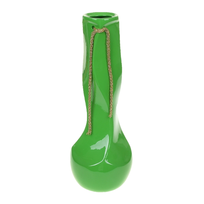 Ваза "Самбука" большая, зелёная, глянец