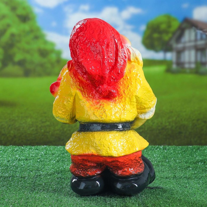 Садовая фигура "Гном с мешком грибов", микс, 38 см