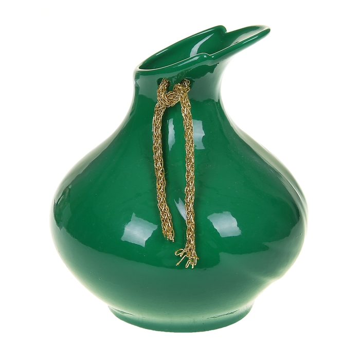 Ваза "Листик" малая, бирюзовая, глянец