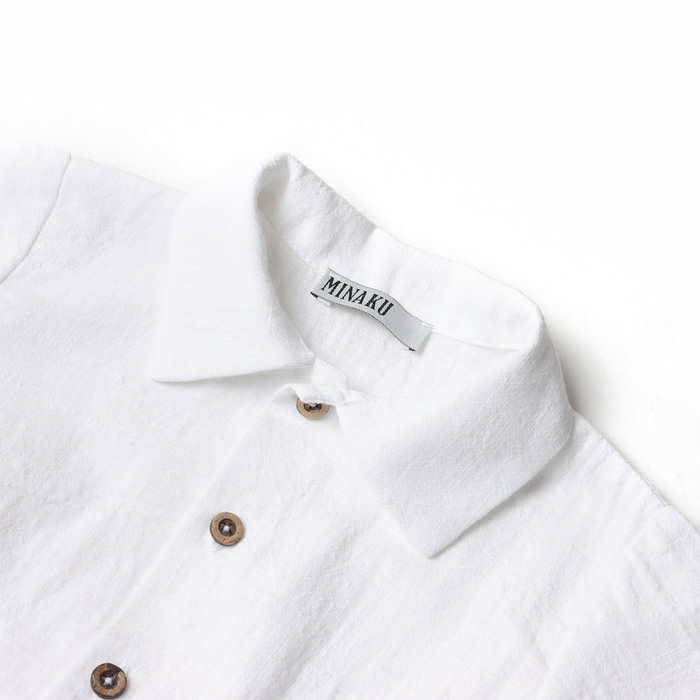 Боди-рубашка для мальчика MINAKU, цвет белый, рост 74-80