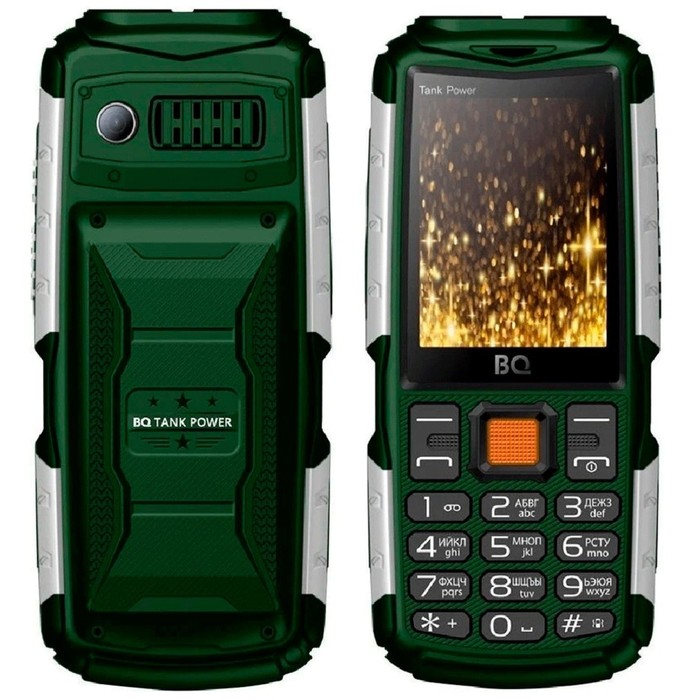 

Сотовый телефон BQ M-2430 Tank Power, 2.4", 2 sim, 4000мАч, серебристо/зеленый