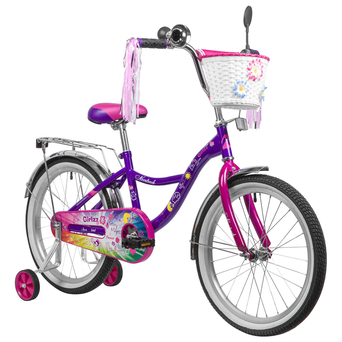 фото Велосипед 20" novatrack little girlzz, цвет фиолетовый