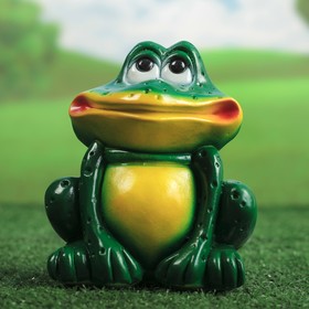 Садовая фигура 'Сидящая лягушка', зелёная 15 см Ош