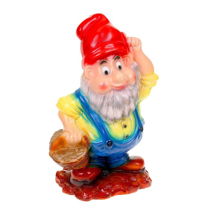Садовая фигура "Гном с монетами"